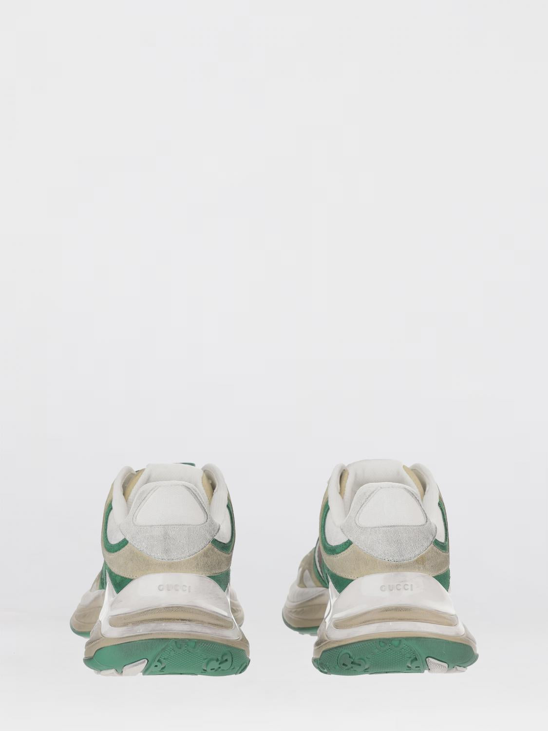 GUCCI White Leather Low-Top Sneakers