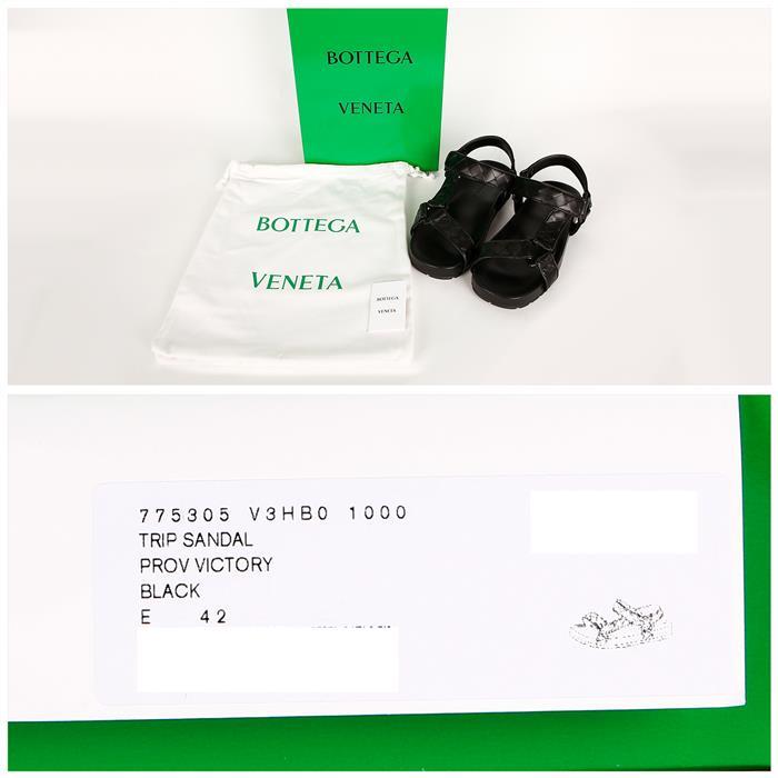 Bottega Veneta Intrecciato Trip Leather Sandals Black Men’s