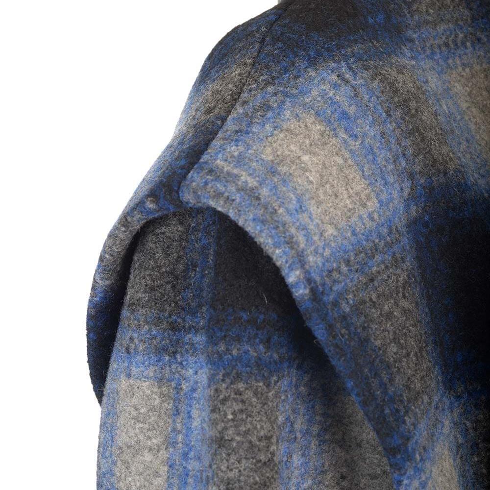 Isabel Marant GABRIEL Navy Check Wool Coat