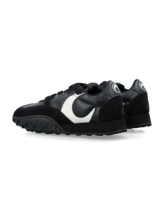 Marine Serre Black Leather Sneakers MFW007 ACLEA0009 BK99