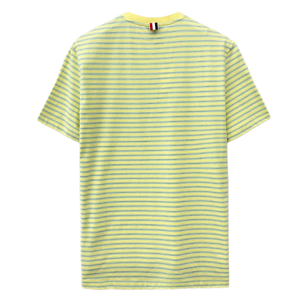 THOM BROWNE Men's Blue Yellow Striped Short-Sleeve T-Shirt MJS205A 452 308
