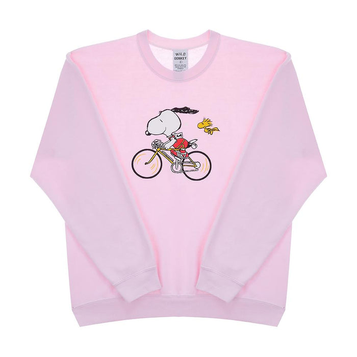 Wild Donkey Dyed Light Pink Logo Crewneck Sweatshirt Unisex