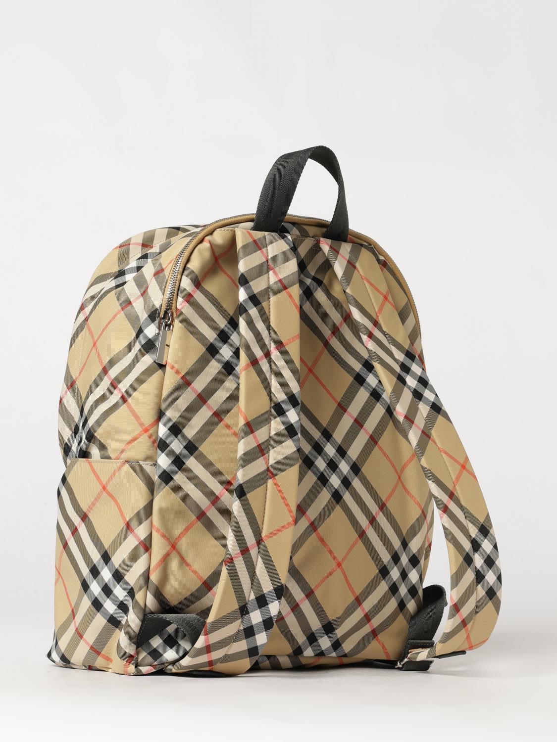 BURBERRY Black Nylon Leather Trim Backpack