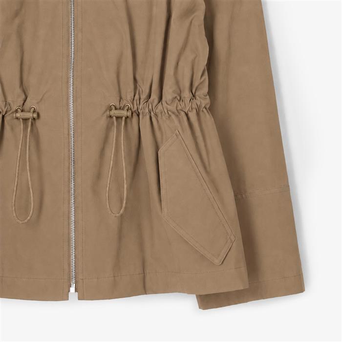 BURBERRY Beige Medley Drawstring Hooded Windbreaker Jacket Women