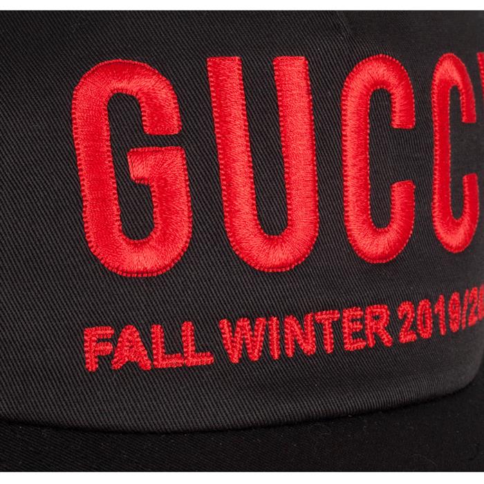 GUCCI Logo Embroidered Baseball Cap Black
