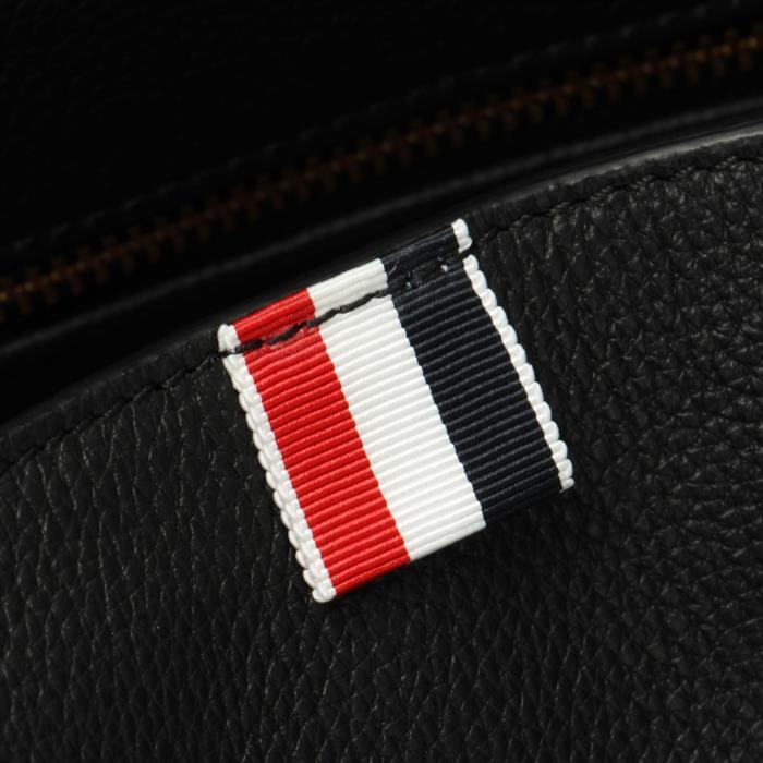 THOM BROWNE RWB Medium Tool Tote Bag Black Leather Tote