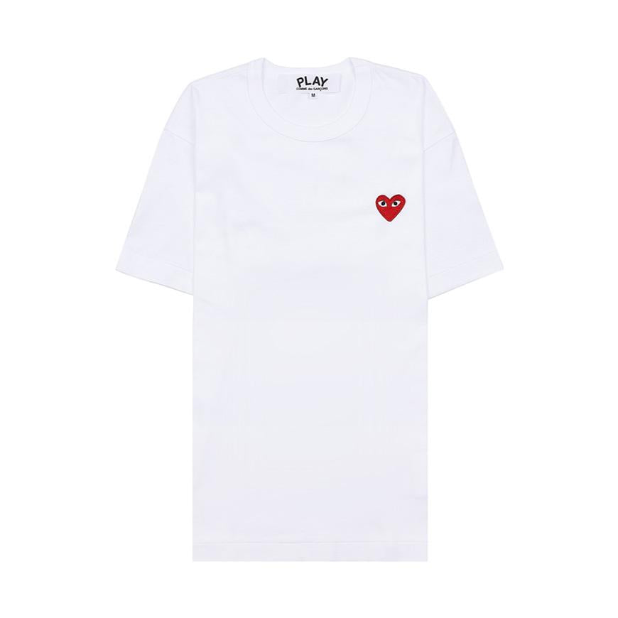 Comme des Garcons Unisex Red Heart Patch T-Shirt AZ T108 051 WHITE
