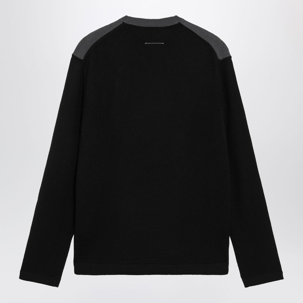 Maison Margiela Black Wool Round Neck Knit Sweater