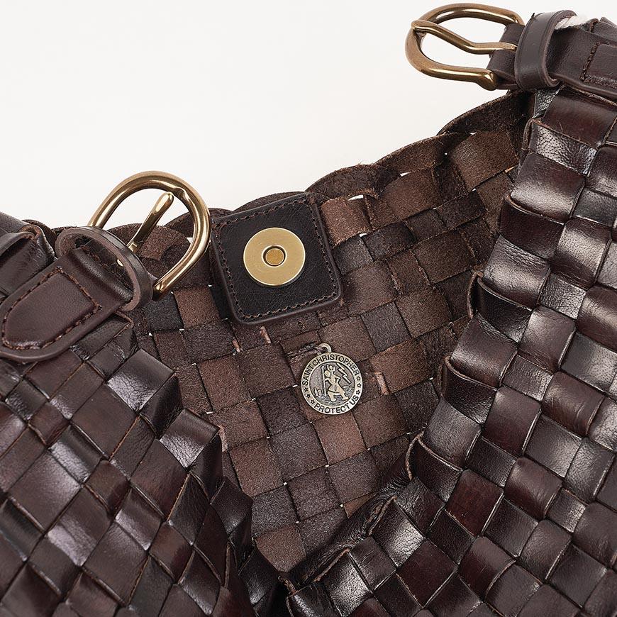 Dragon Diffusion Women's Hobo Shoulder Bag 8170 DK BROWN