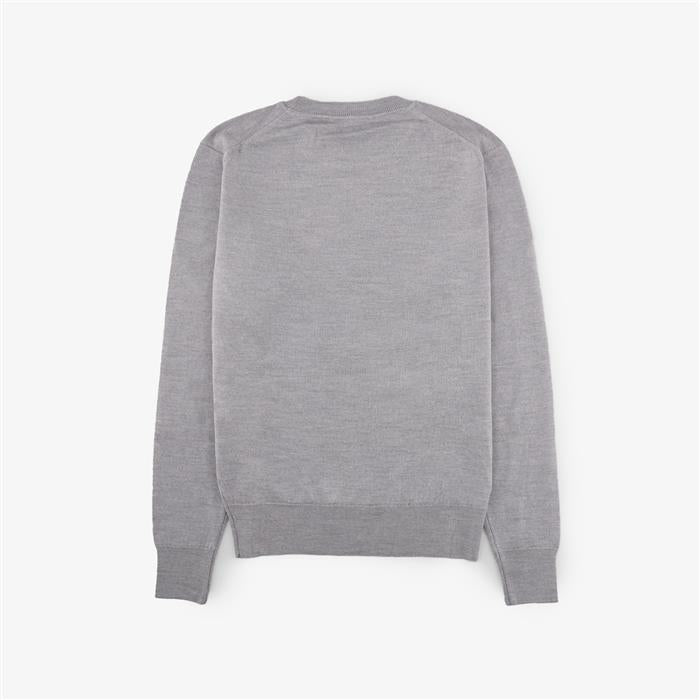 Maison Kitsune Tricolor Fox Patch Unisex Crewneck Knit Sweater