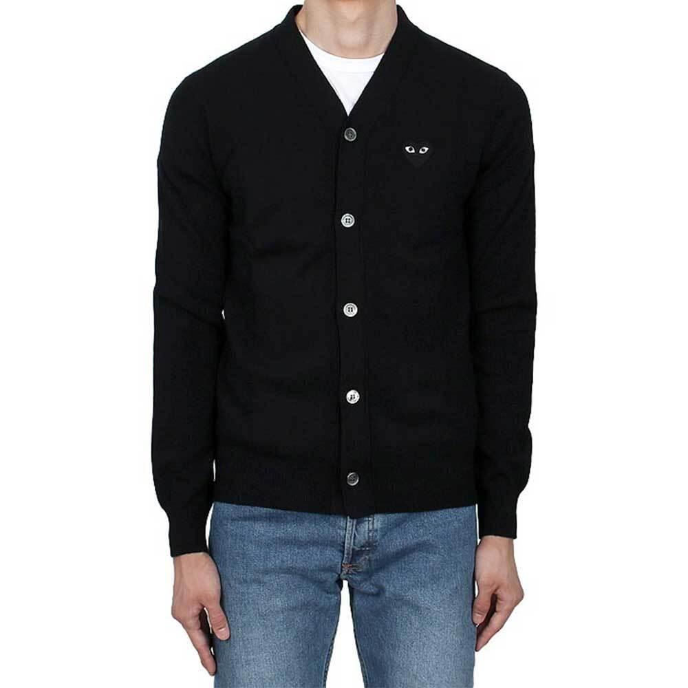 Comme des Garcons Black Heart Unisex Black Knit Cardigan