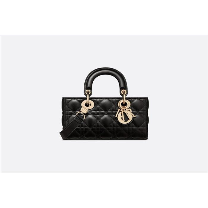 DIOR Lady D-Joy Small Shoulder Bag Black Leather