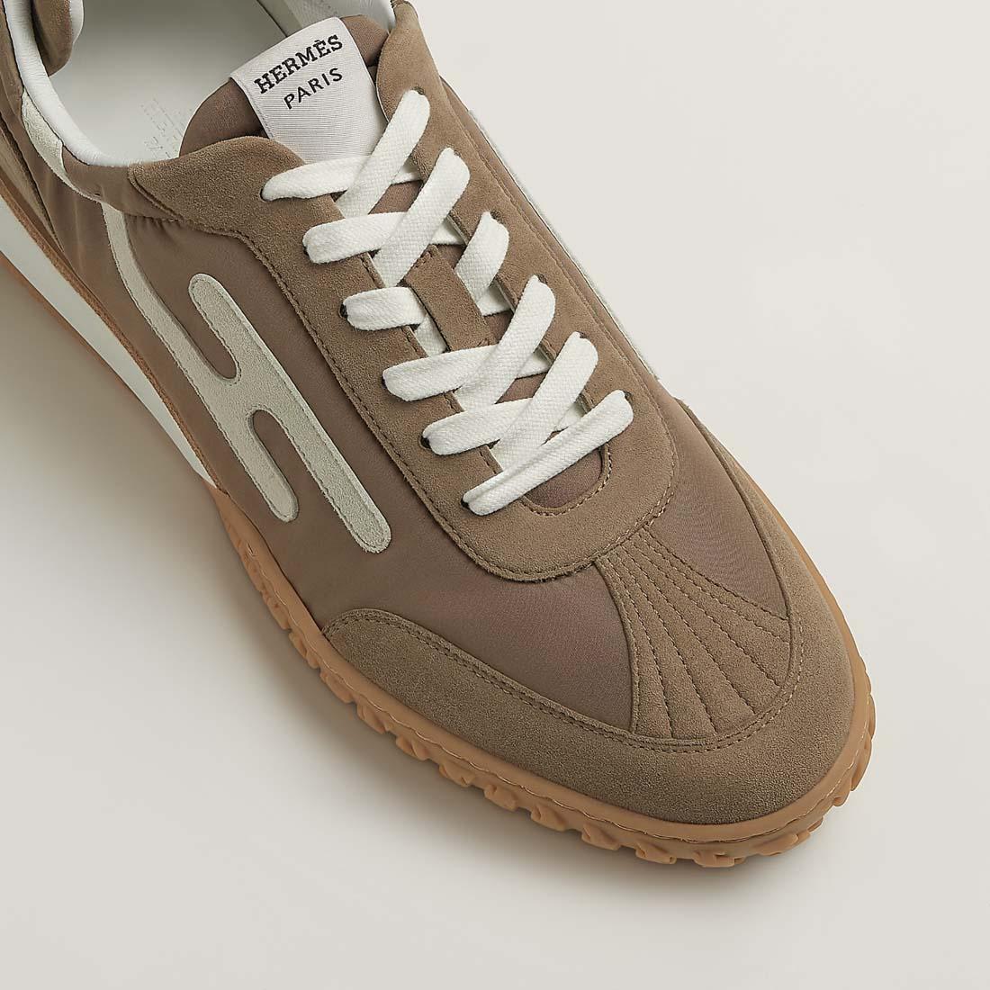 HERMES Etoupe Leather Low-Top Sneakers Unisex