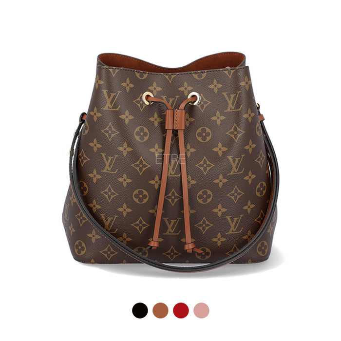 Louis Vuitton Monogram NeoNoe MM Black Brown Bucket Shoulde M44020 M44887 M44022