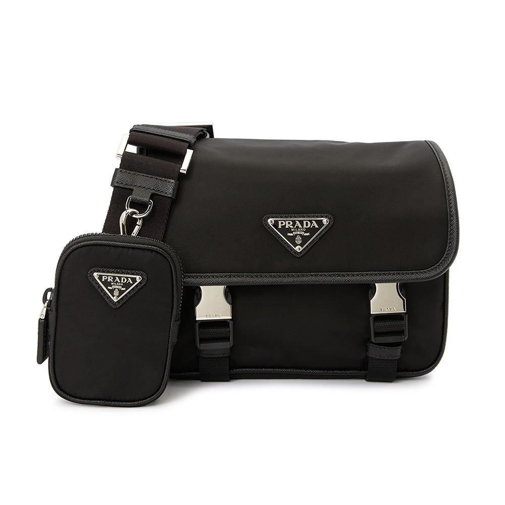 PRADA Re-Nylon Leather Shoulder Crossbody Bag VD034 2DMH F0002