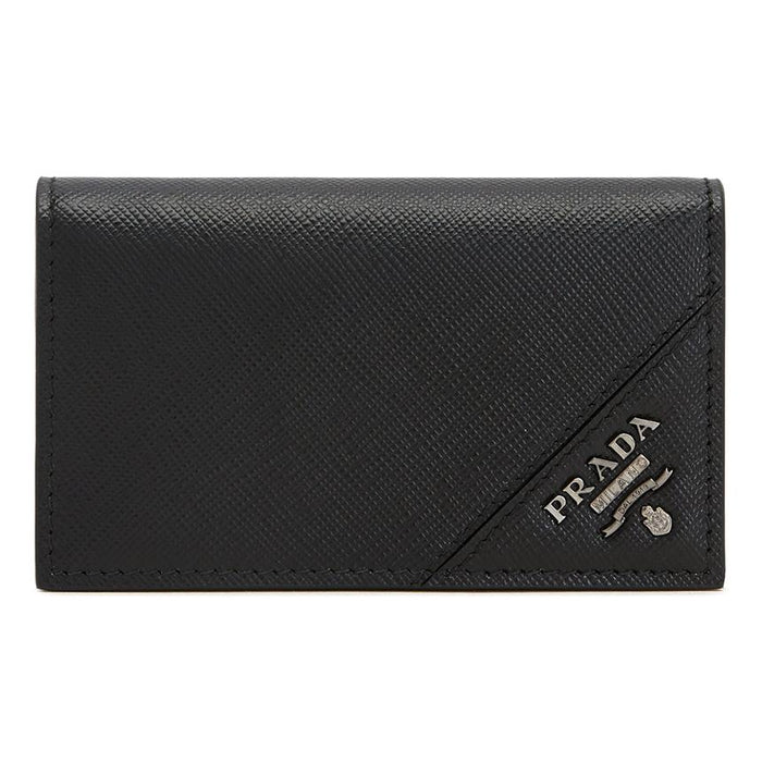 PRADA Saffiano Leather Men's Card Holder Wallet Black