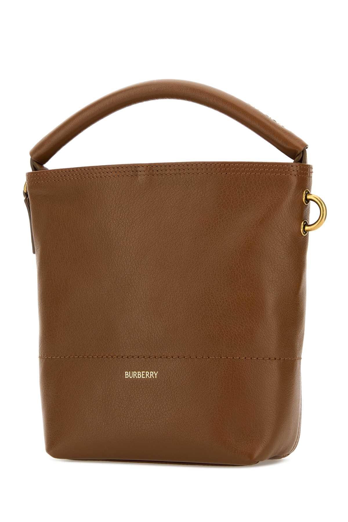 BURBERRY Leather Tote Shoulder Bag Black