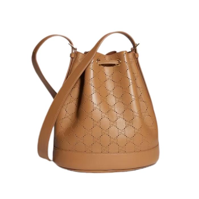 GUCCI Venice Small Bucket Bag Shoulder Bag Ivory Leather
