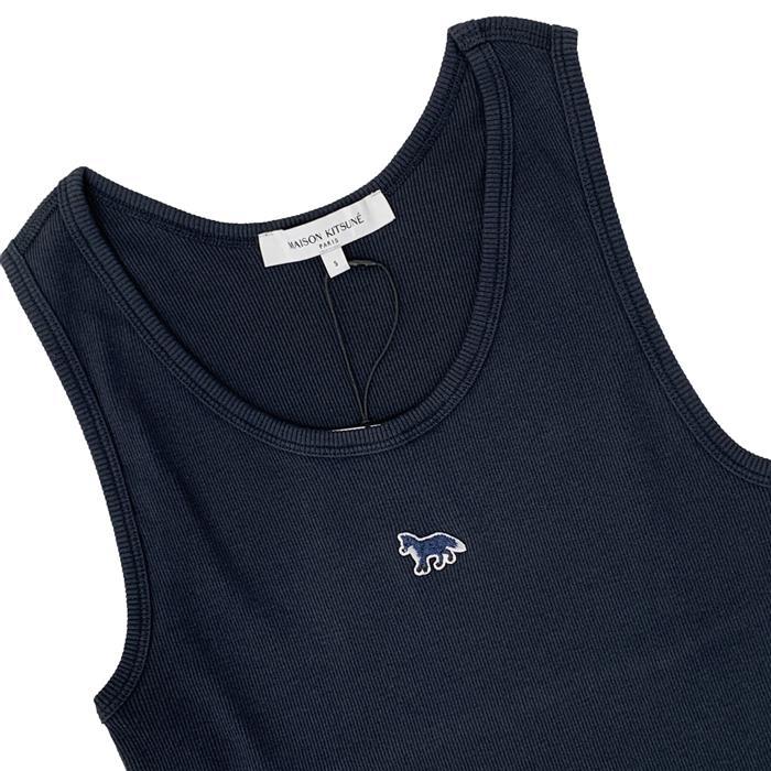 Maison Kitsune Baby Fox Patch Tank Top Sleeveless Tee White Women