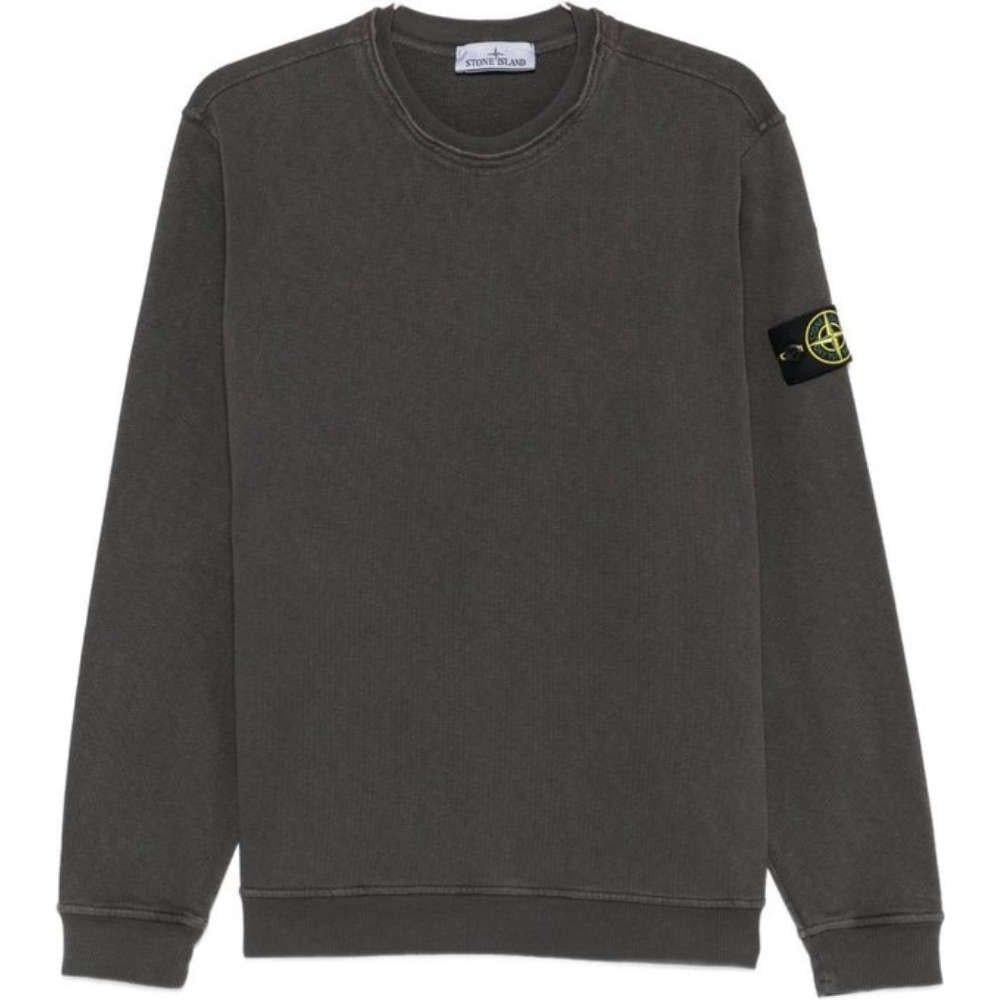 STONE ISLAND Dark Gray Woven Patch Sweatshirt Unisex