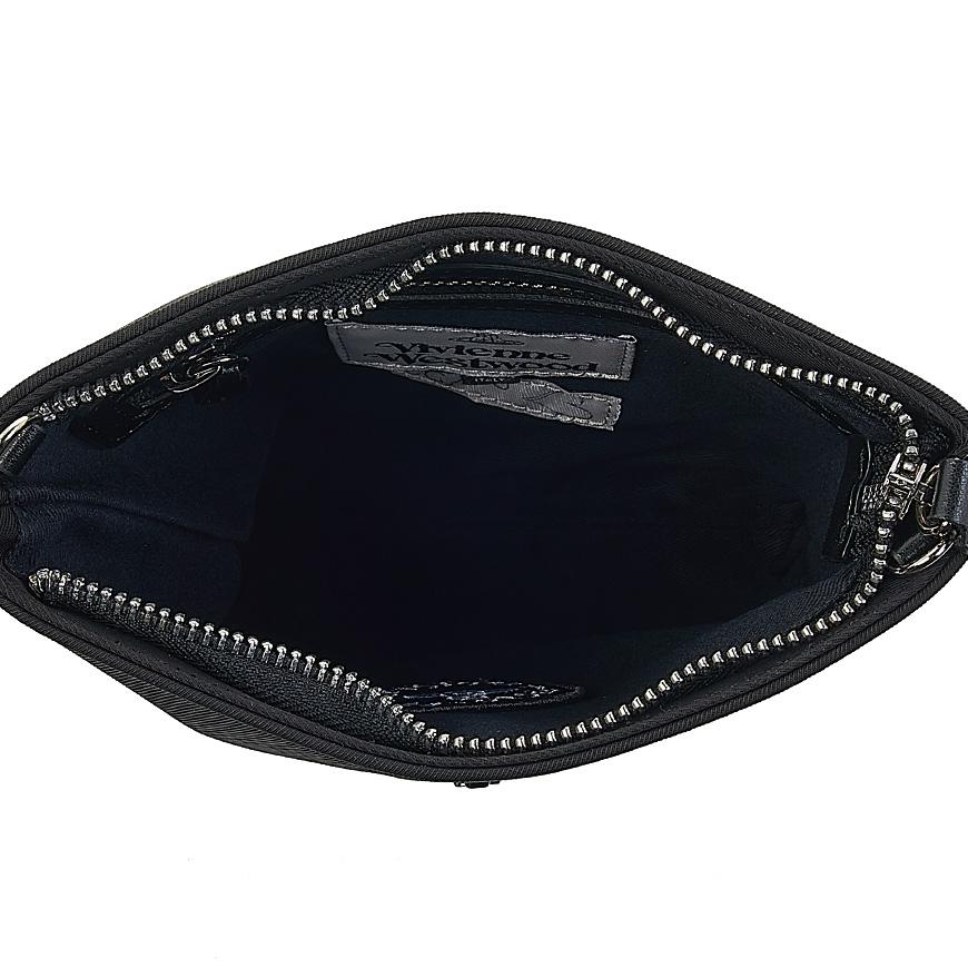 Vivienne Westwood Men’s Square Crossbody Bag Black Leather