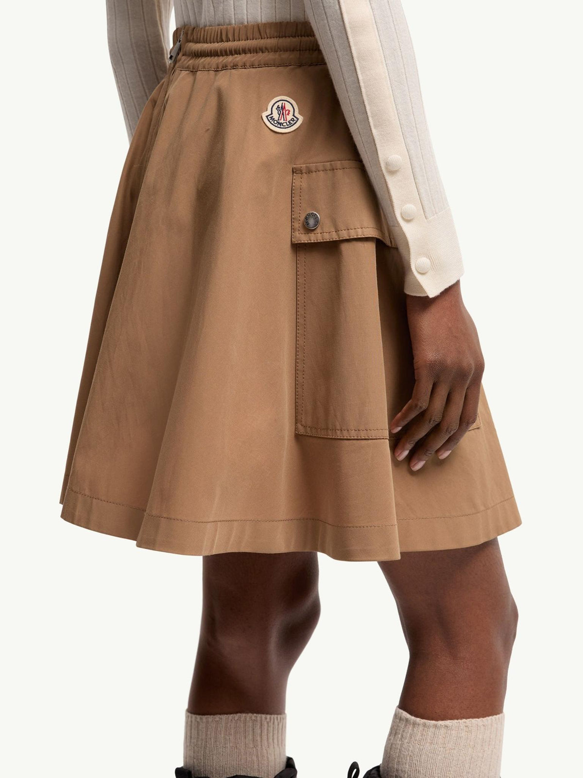 Moncler Black Wool-Blend Mini Skirt
