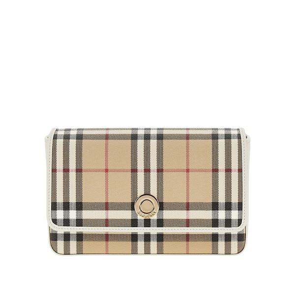 BURBERRY Leather Clutch Bag Black