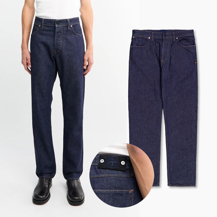 STONE ISLAND Straight Rinse Finish Five-Pocket Jeans Blue