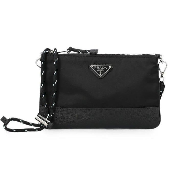 PRADA Black Saffiano Leather Speedlock Smartphone Crossbody Bag