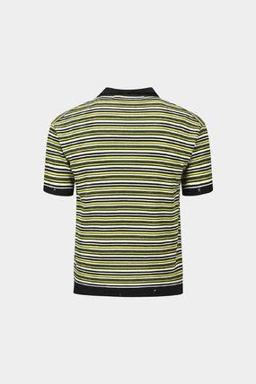 Andersson Bell Cotton Polo Shirt for Men atb1286m CHARCOAL LIME DOM