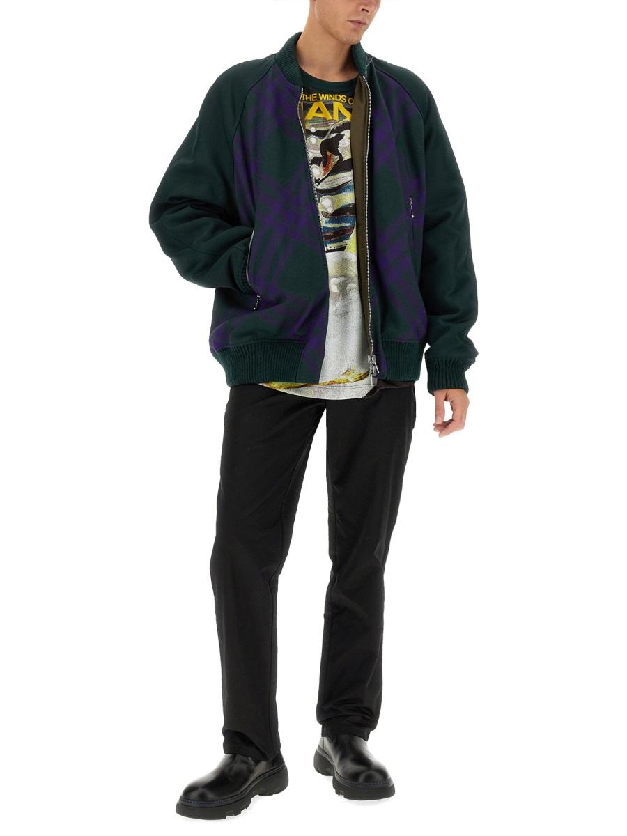 BURBERRY Black Nylon Bomber Jacket Men