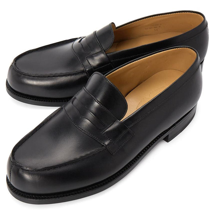 J.M. WESTON 180 Men’s Leather Loafers Width E 11411011801F E BLACK