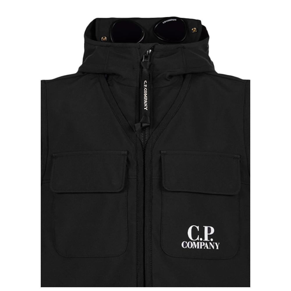 CP Company Women’s Logo Hooded Vest Black Jacket