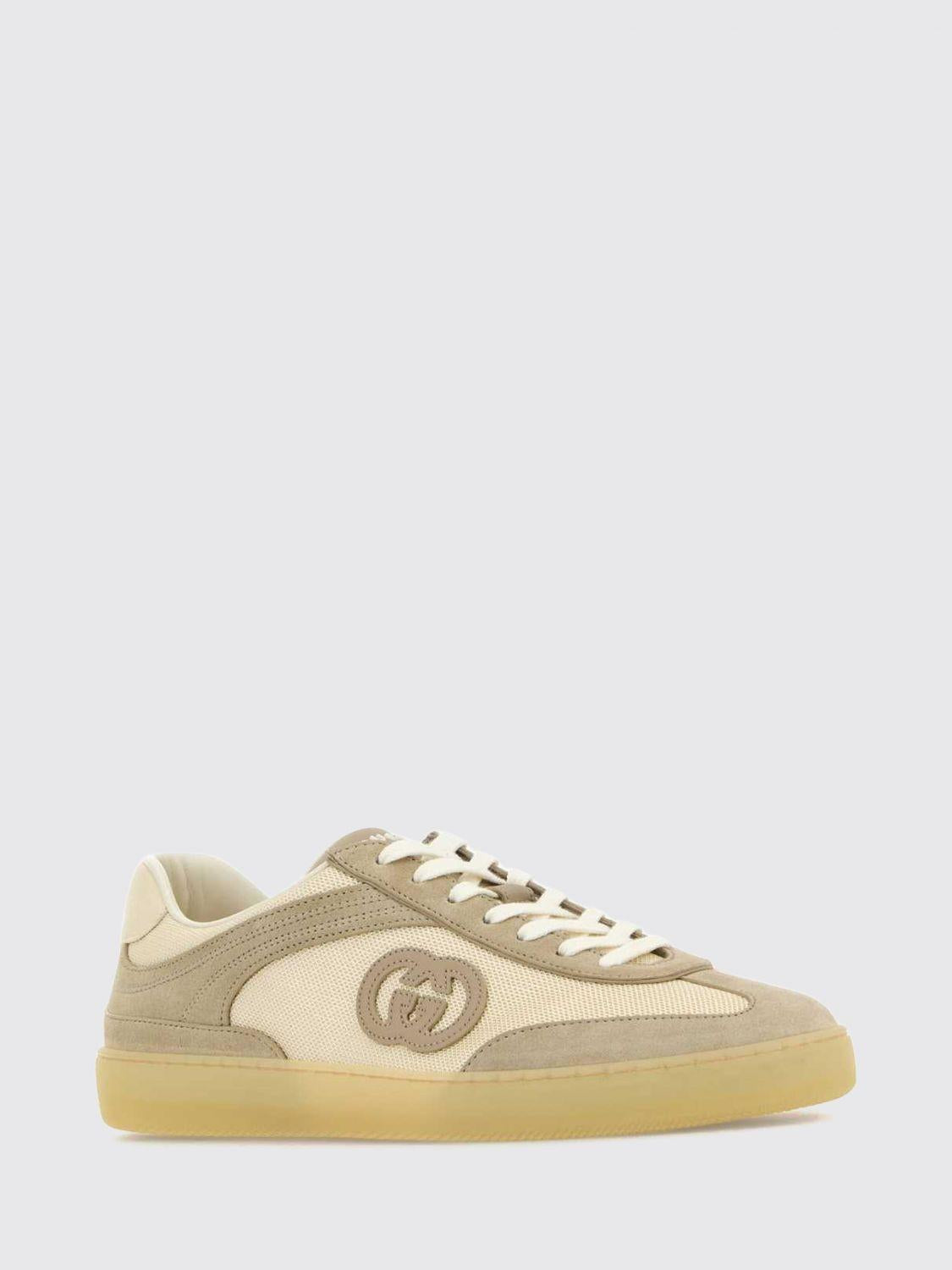 GUCCI White Leather Low-Top Sneakers