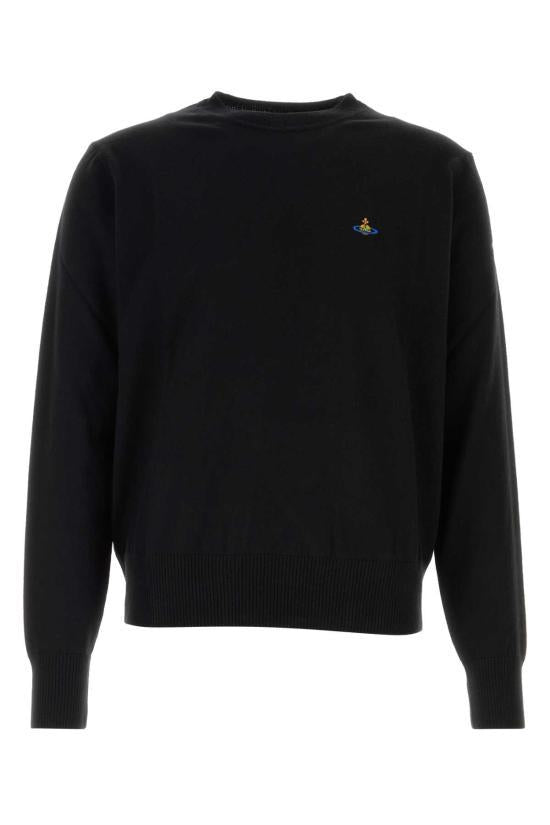 Vivienne Westwood Alex Black Wool Crewneck Knit Sweater Man