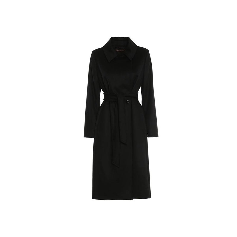 Max Mara Belted Wool Coat Black