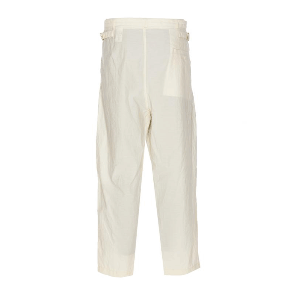 Lemaire Men’s Belted Carrot Pants Classic Trousers Black Cotton