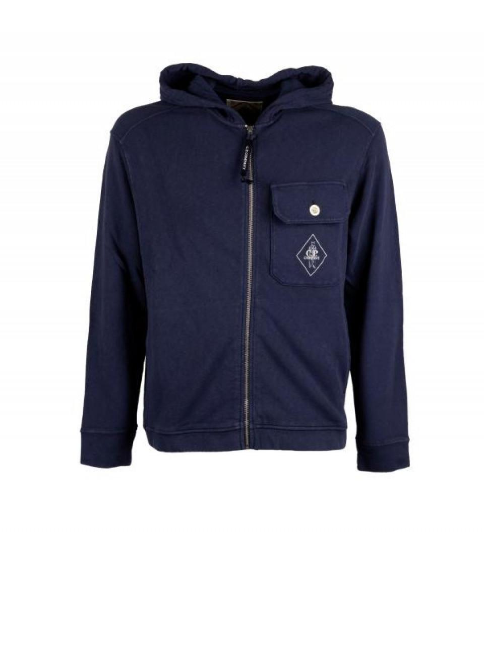 CP Company Black Cotton Hooded Sweatshirt