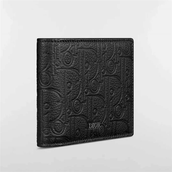 DIOR Vertical Bifold Wallet Black Leather Men’s