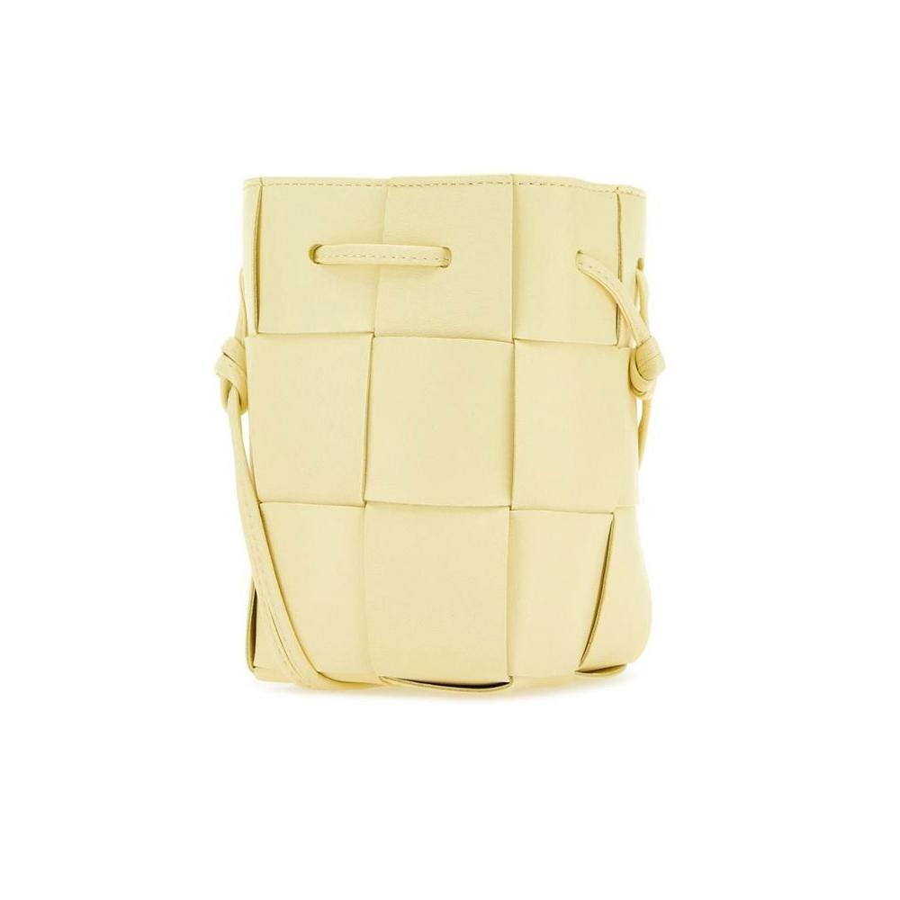 Bottega Veneta Intrecciato Cassette Shoulder Bag Yellow Leather