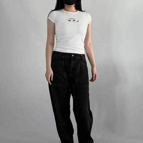 DIESEL DZETA Loose Fit Utility Pocket Black Denim Jeans