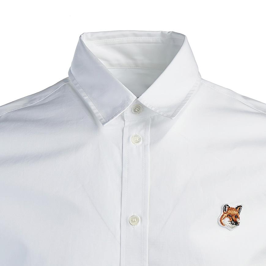 Maison Kitsune Men’s Fox Patch Classic Long Sleeve Shirt MM00409WC0026 P100