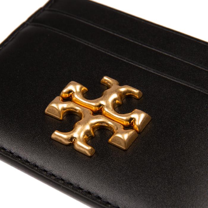 Tory Burch Black Logo Leather Card Holder Wallet