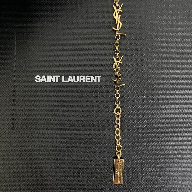 Saint Laurent YSL Monogram Cassandra Chain Bracelet Gold