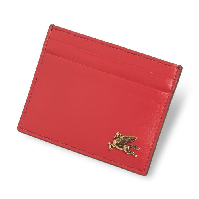 Etro Pegasus Leather Card Holder Wallet for Women