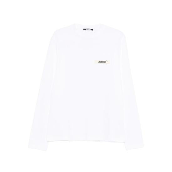JACQUEMUS White Grograin Logo Long Sleeve Sweatshirt TSM00570 AJ00226100