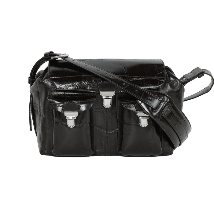 Lemaire Espresso Crocodile-Embossed Leather Medium Gear Should BG0096 LL0190 495