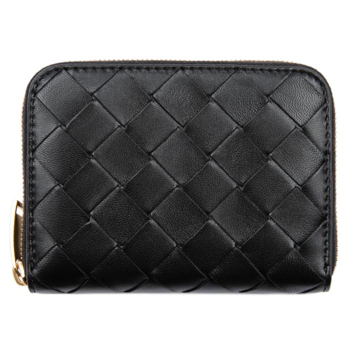 Bottega Veneta Intrecciato Woven Leather Zip Bifold Wallet Women’s