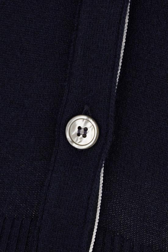 THOM BROWNE Navy Wool Button-Up Cardigan for Women