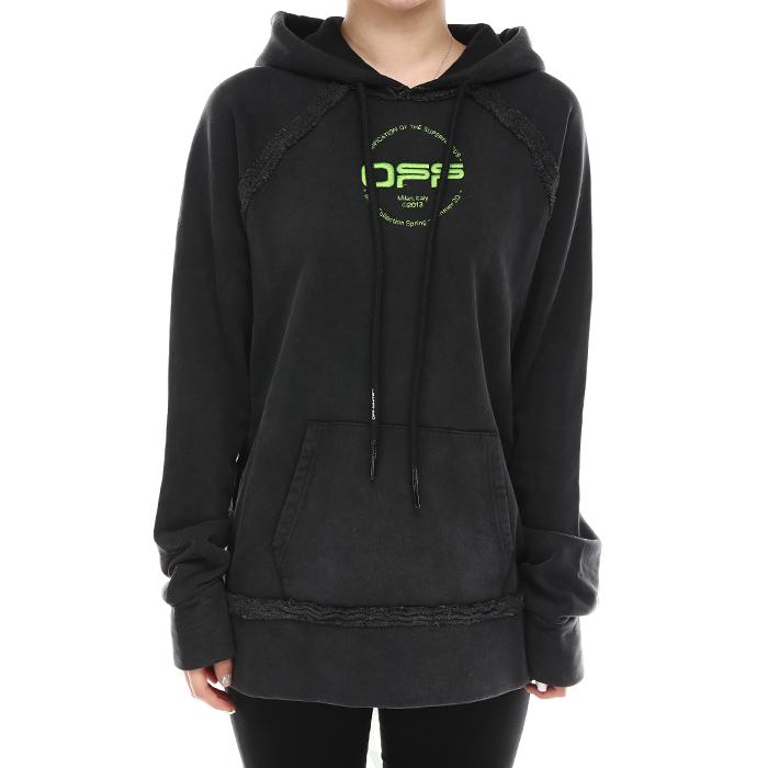 OFF WHITE Hand Logo Print Hoodie Women’s White/Black Sweatshirt